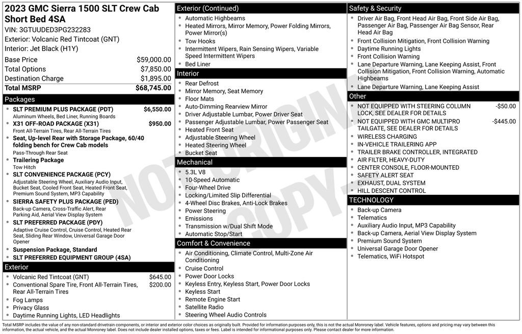Used 2023 GMC Sierra 1500 SLT w/ SLT Premium Plus Package AWD/4WD image 33