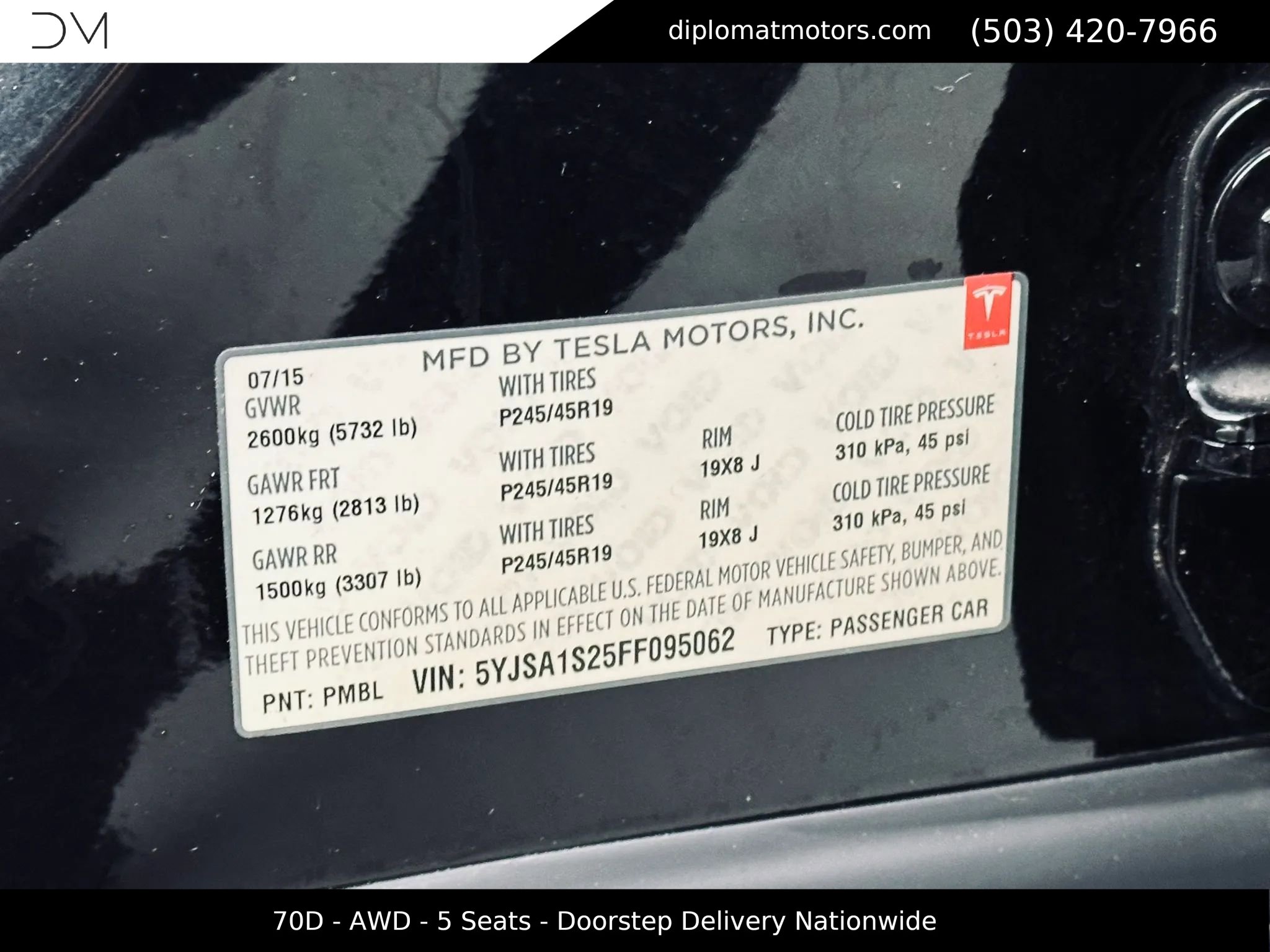 Used 2015 Tesla Model S 70D AWD/4WD image 46