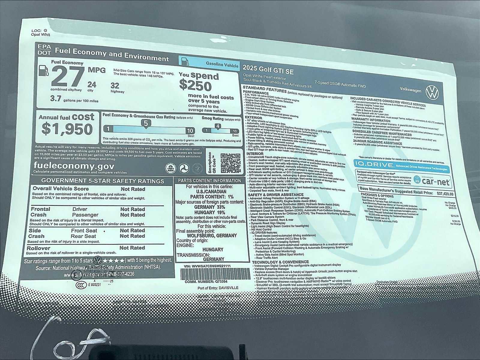 New 2025 Volkswagen GTI SE image 18