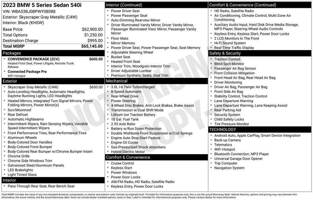 Used 2023 BMW 540i 540i w/ Convenience Package image 33