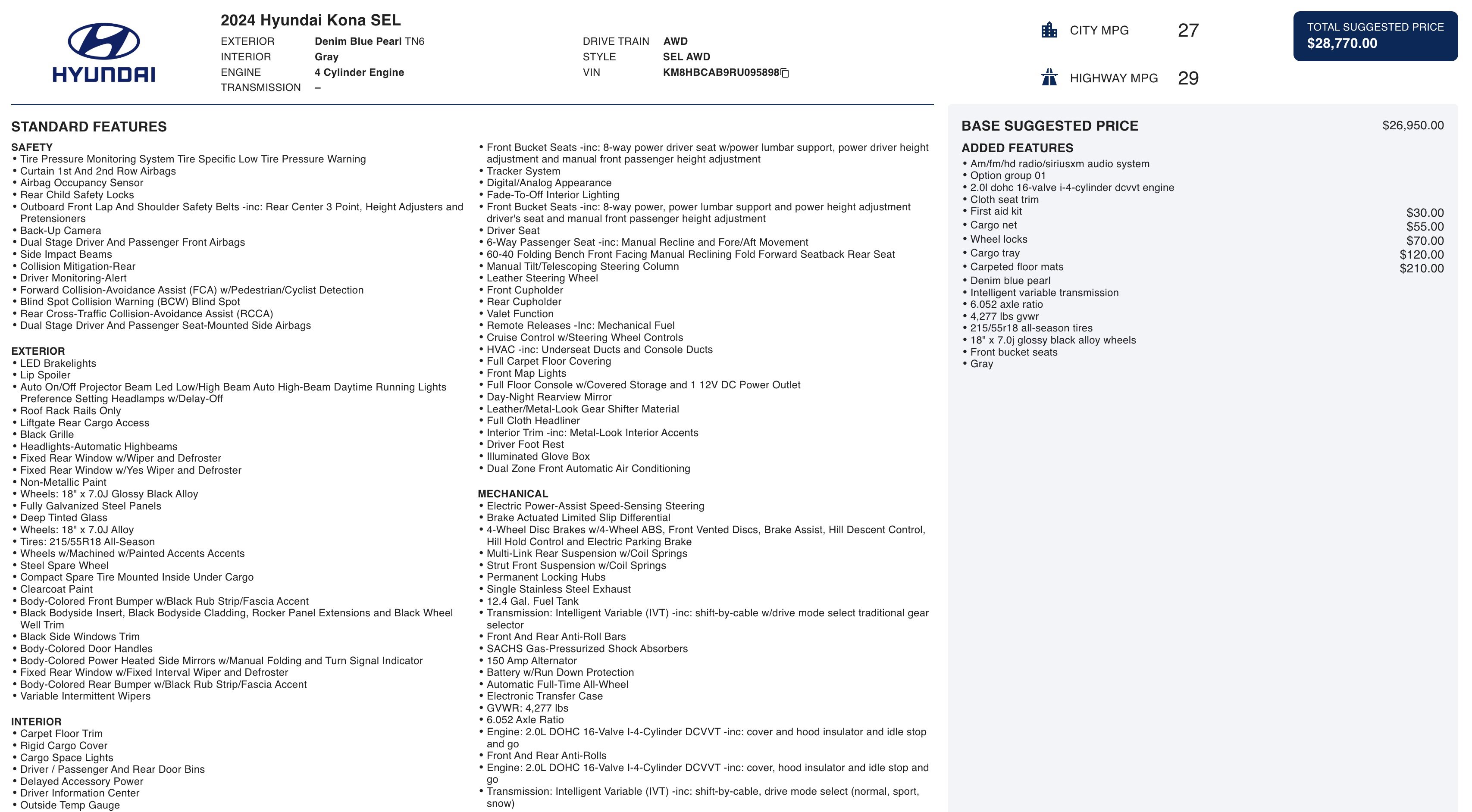 Used 2024 Hyundai Kona SEL image 3