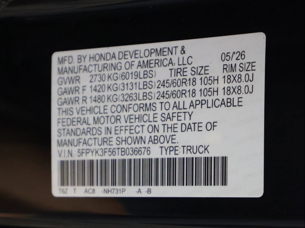 New 2026 Honda Ridgeline RTL image 24