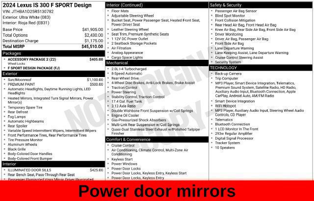 Used 2024 Lexus IS 300 F Sport w/ Accessory Package 2 RWD image 59
