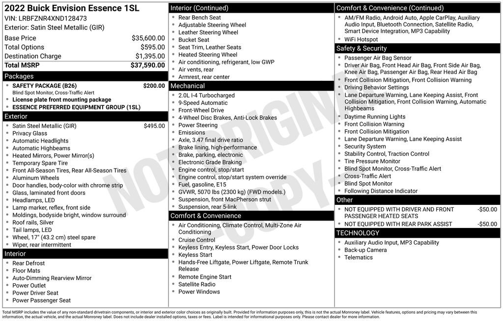 Used 2022 Buick Envision Essence w/ Safety Package image 4