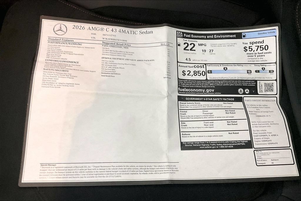 Used 2026 Mercedes-Benz C 43 AMG 4MATIC Sedan image 22