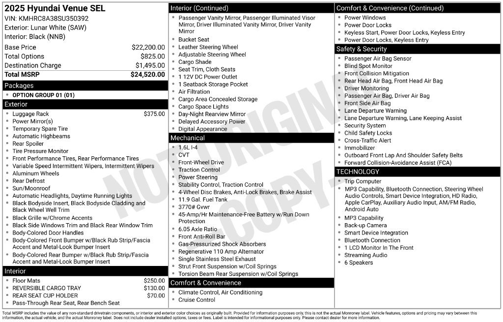 Certified 2025 Hyundai Venue SEL FWD image 25