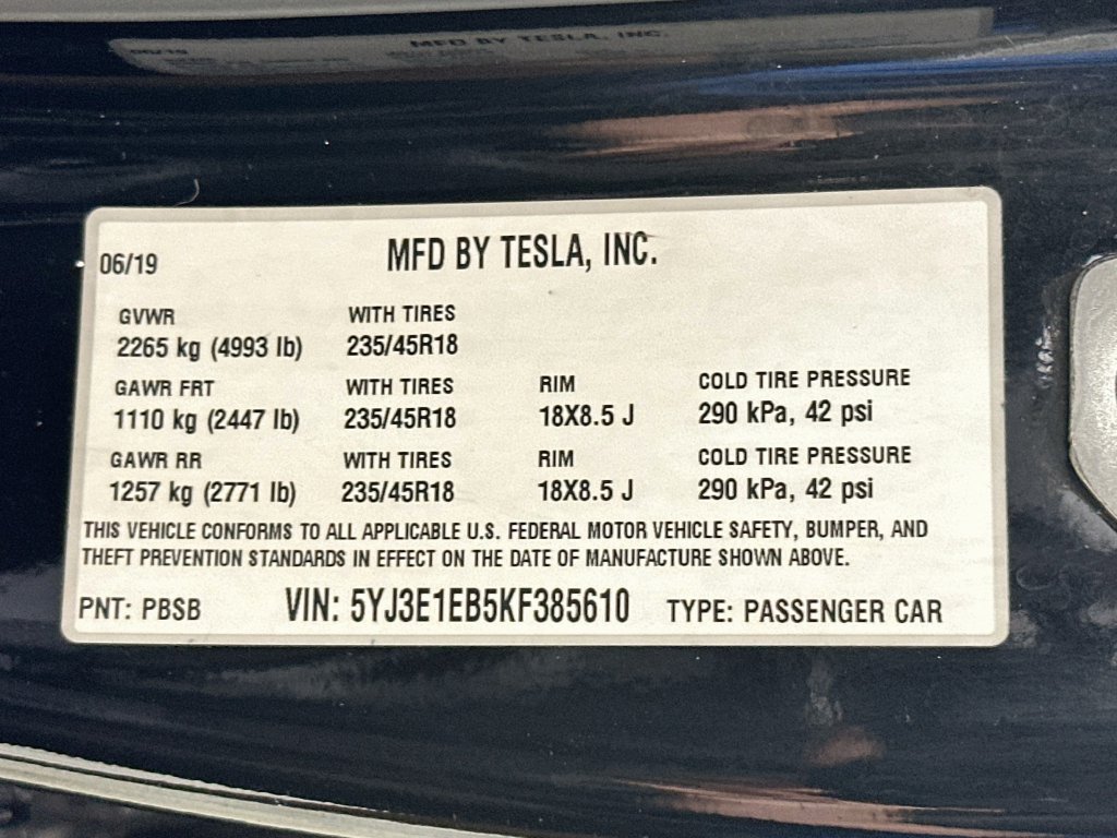 Used 2019 Tesla Model 3 Performance AWD/4WD image 38