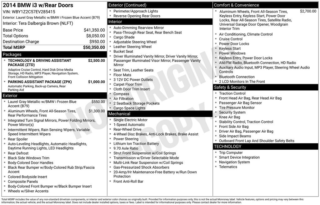 Used 2014 BMW i3 image 17