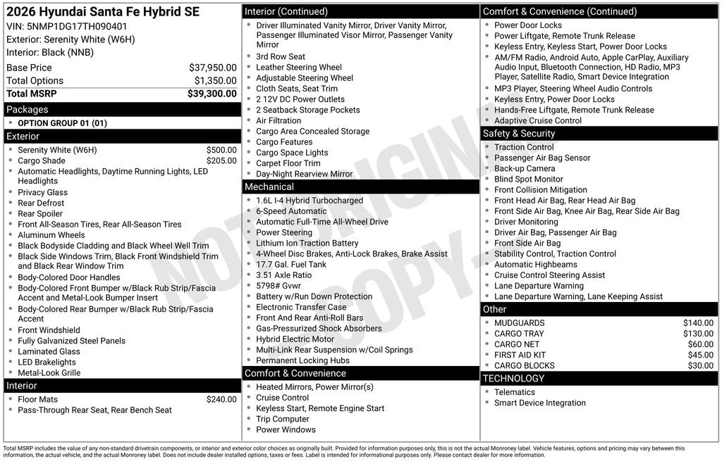 New 2026 Hyundai Santa Fe SE image 42