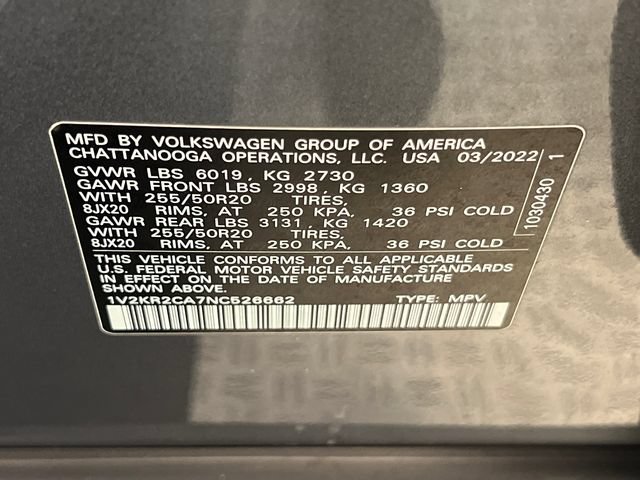 Certified 2022 Volkswagen Atlas SE AWD/4WD image 30