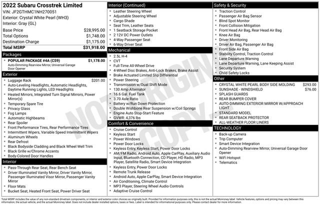 Used 2022 Subaru Crosstrek 2.5i Limited w/ Popular Package #4A image 35