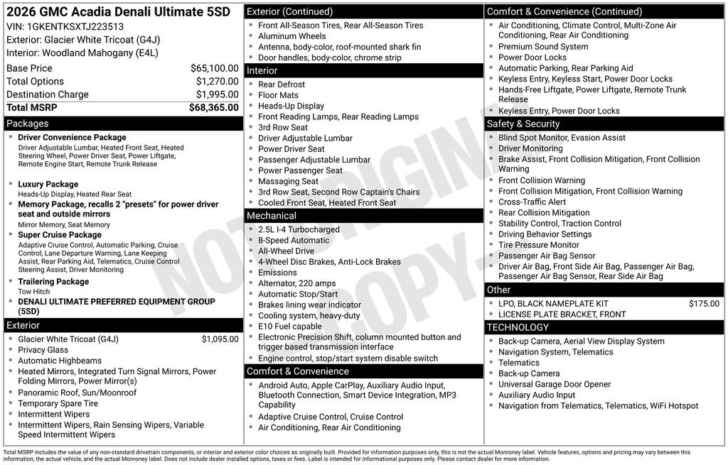 New 2026 GMC Acadia Denali Ultimate AWD/4WD image 4