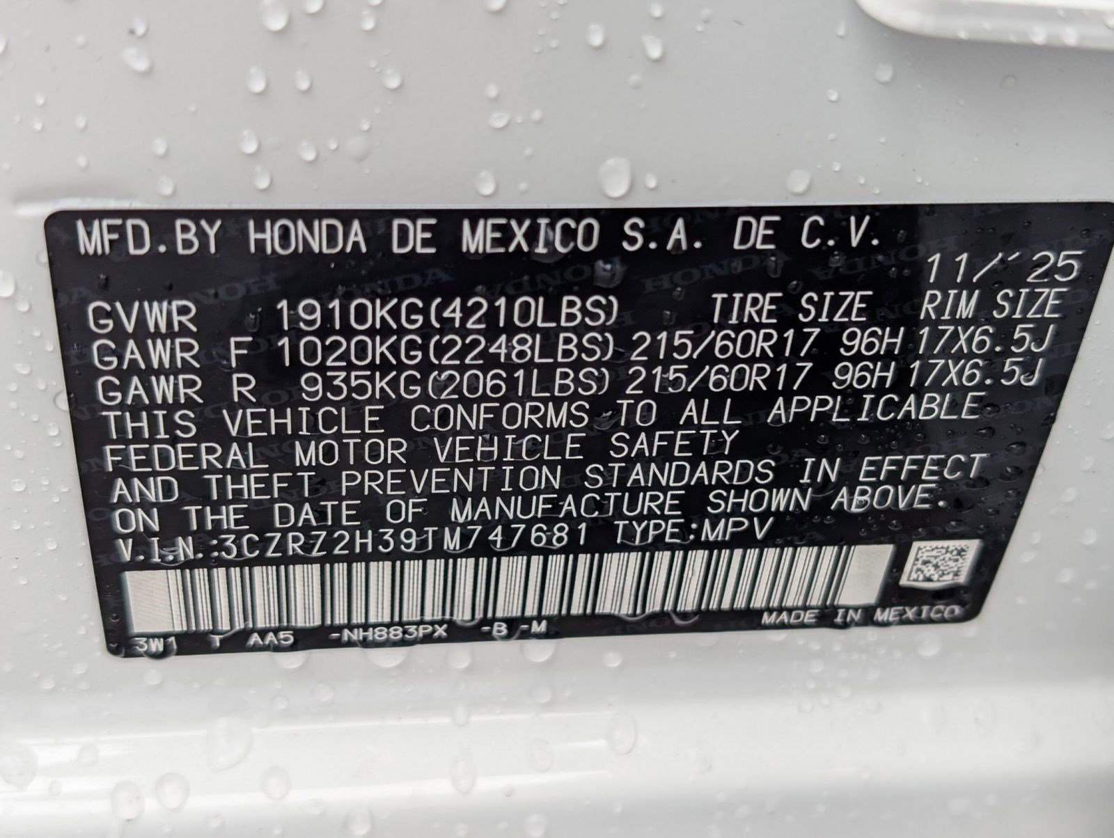 New 2026 Honda HR-V LX image 20