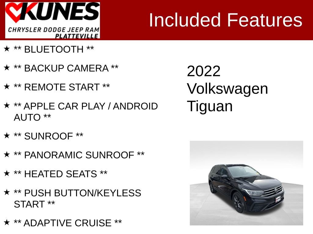 Used 2022 Volkswagen Tiguan SE w/ Panoramic Sunroof Package video 2