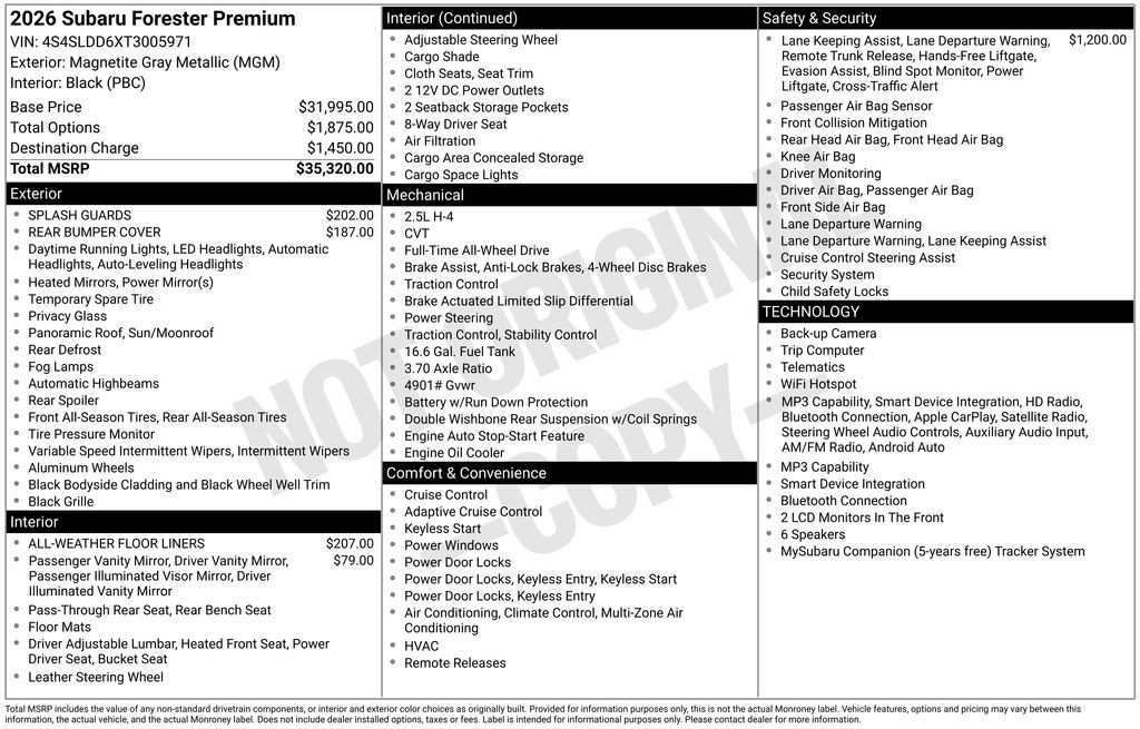 Certified 2026 Subaru Forester Premium AWD/4WD image 19