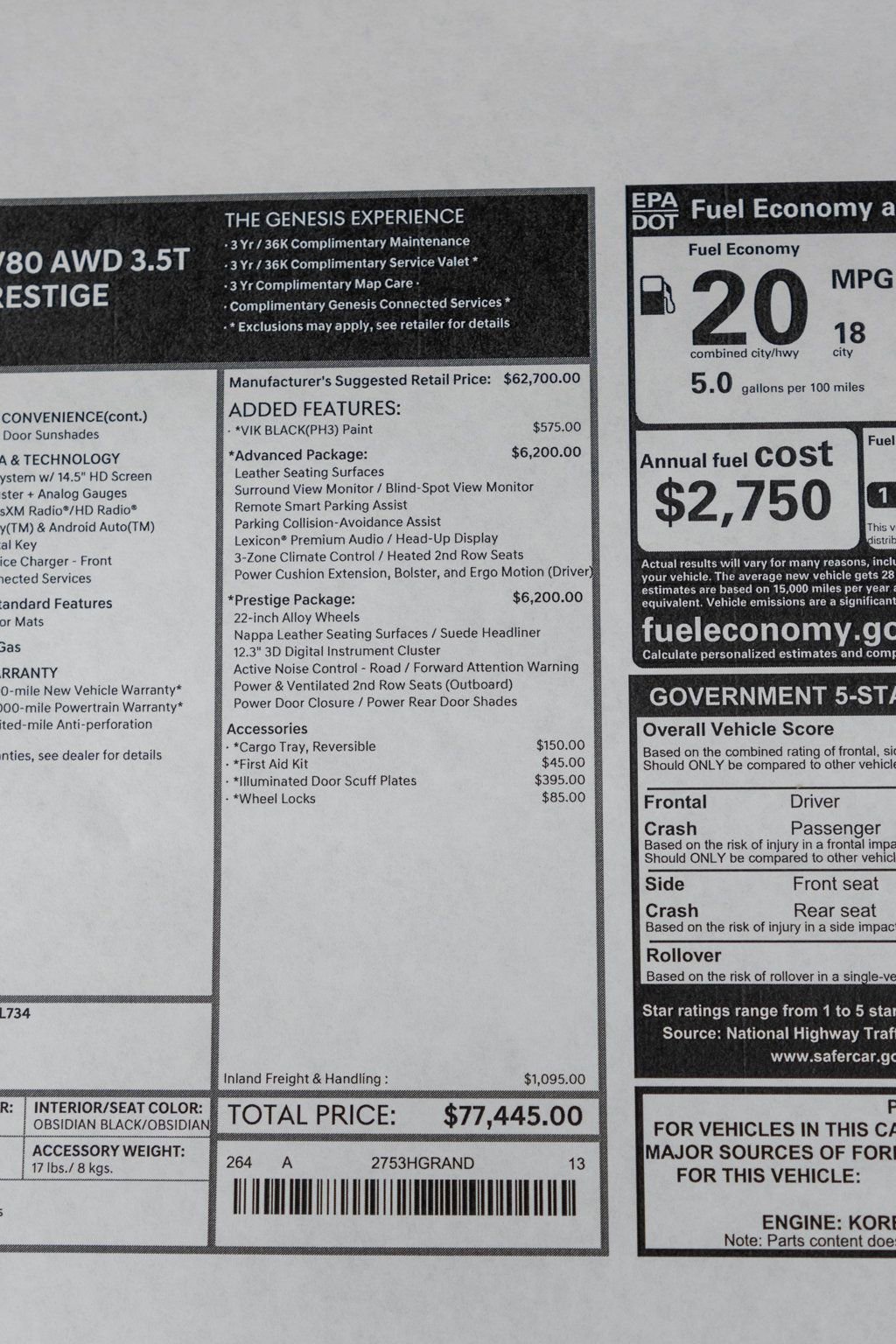 Used 2023 Genesis GV80 3.5T w/ Prestige Package image 57