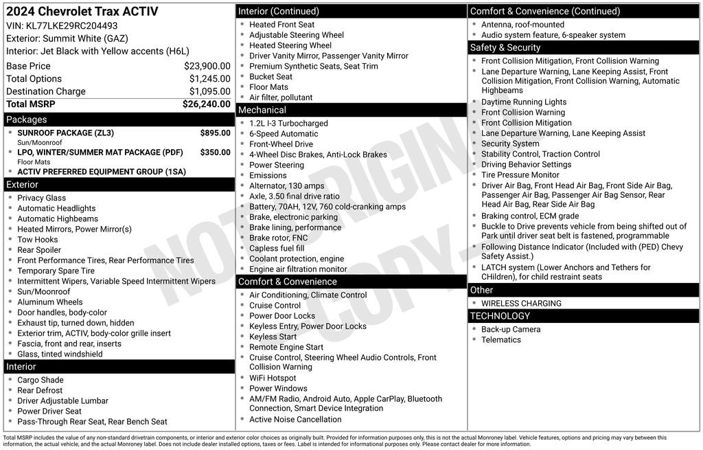 Certified 2024 Chevrolet Trax ACTIV w/ Sunroof Package FWD image 12