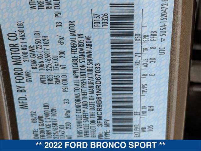 Certified 2022 Ford Bronco Sport Big Bend w/ Convenience Package image 25
