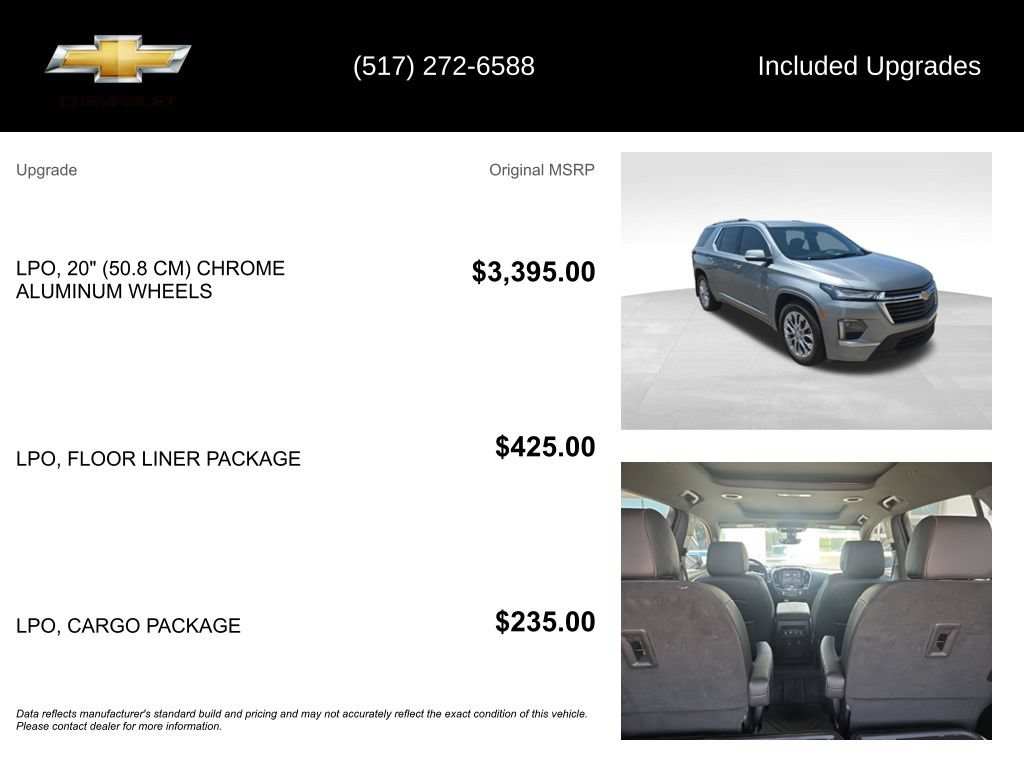 Used 2023 Chevrolet Traverse High Country w/ LPO, Floor Liner Package AWD/4WD image 5