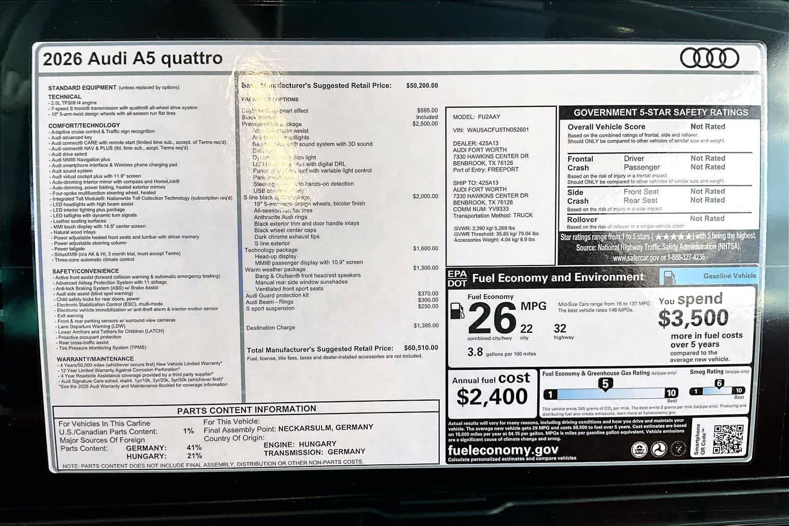 New 2026 Audi A5 Premium Plus AWD/4WD image 19