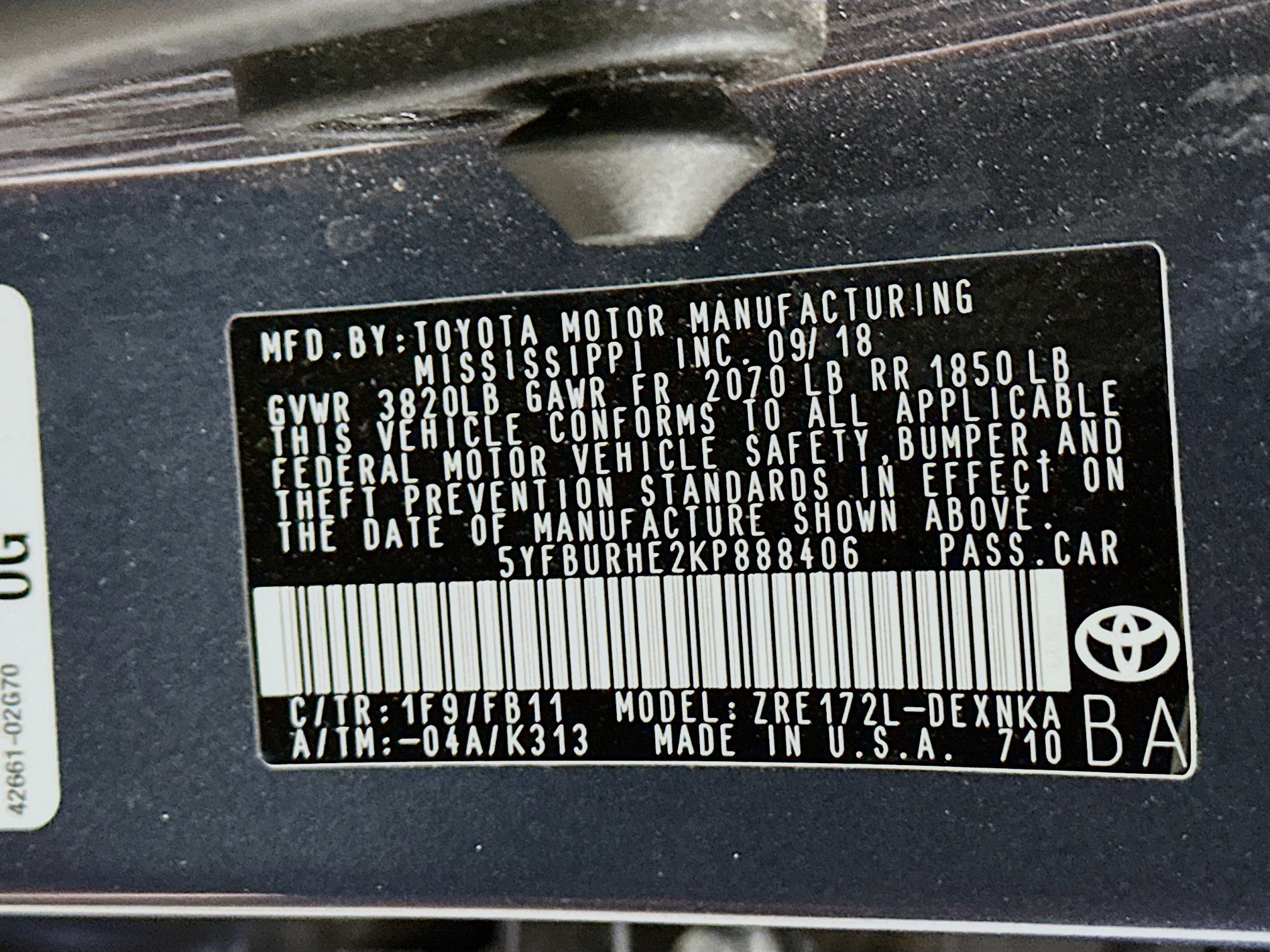 Used 2019 Toyota Corolla LE w/ Carpet Mat Package (TMS) FWD image 12