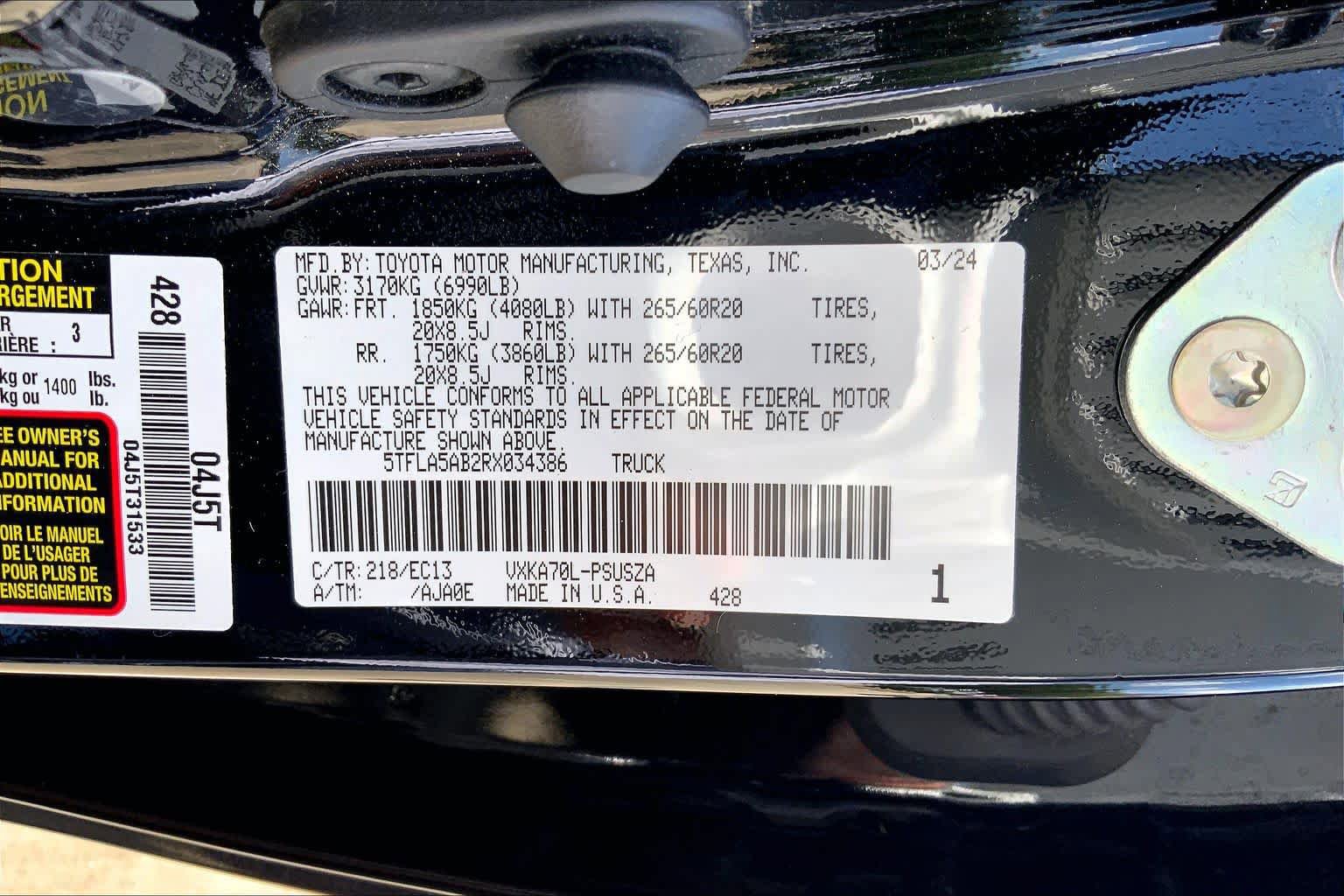 Used 2024 Toyota Tundra SR5 w/ SR5 Premium Package RWD image 33
