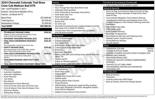 Used 2024 Chevrolet Colorado Trail Boss w/ Technology Package image 13