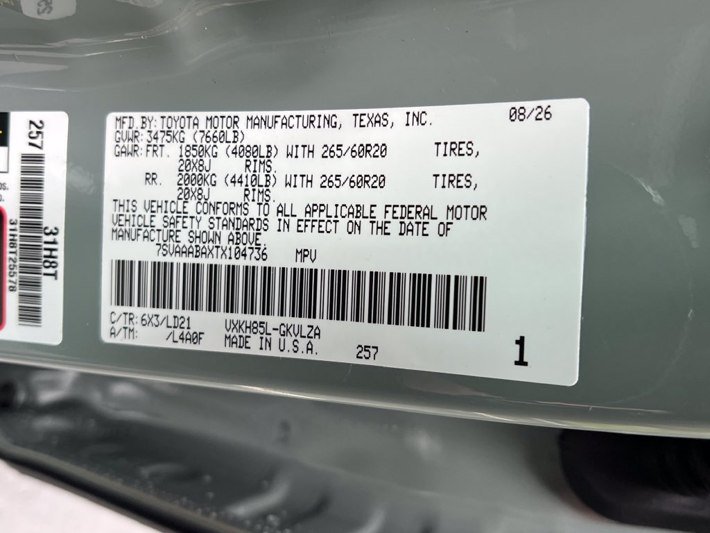 New 2026 Toyota Sequoia Limited w/ Nightshade Package AWD/4WD image 28