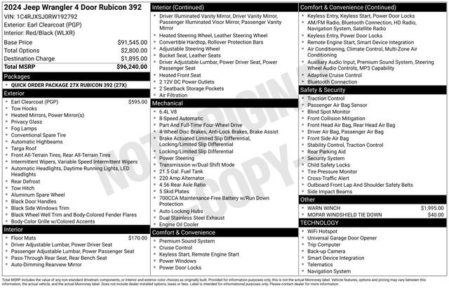 Certified 2024 Jeep Wrangler Unlimited Rubicon 392 image 38
