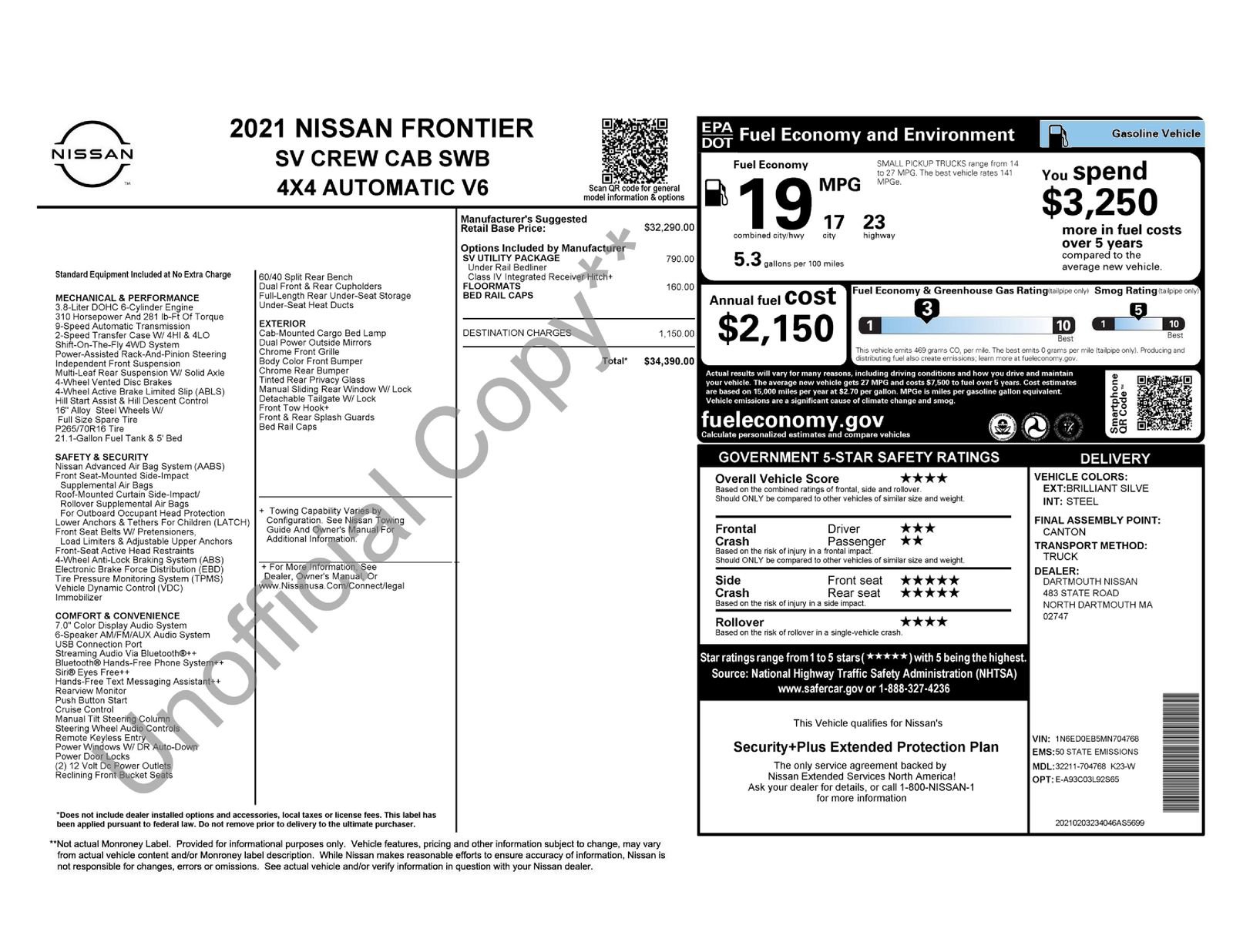 Used 2021 Nissan Frontier SV w/ SV Utility Package image 35