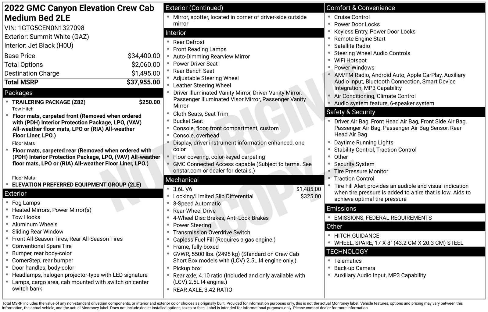 Used 2022 GMC Canyon Elevation w/ Trailering Package image 32
