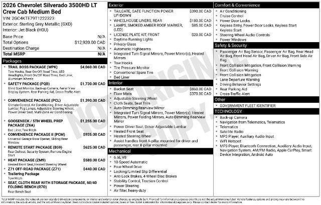 New 2026 Chevrolet Silverado 3500 LT w/ Trail Boss Package AWD/4WD image 34