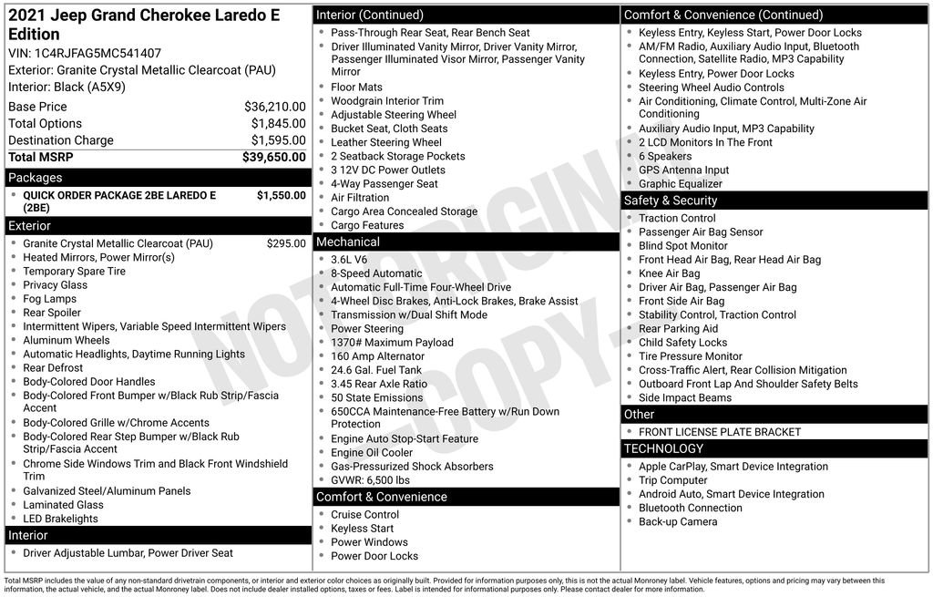 Used 2021 Jeep Grand Cherokee Laredo image 26