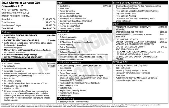 Used 2026 Chevrolet Corvette Z06