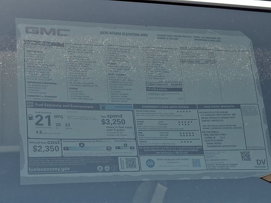 New 2026 GMC Acadia Elevation AWD/4WD image 3