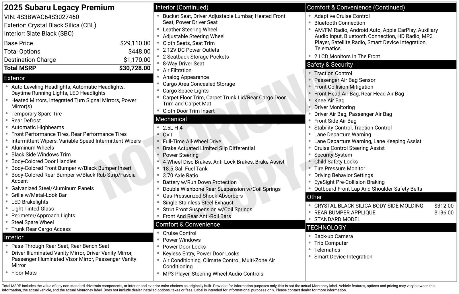 Certified 2025 Subaru Legacy Premium image 7