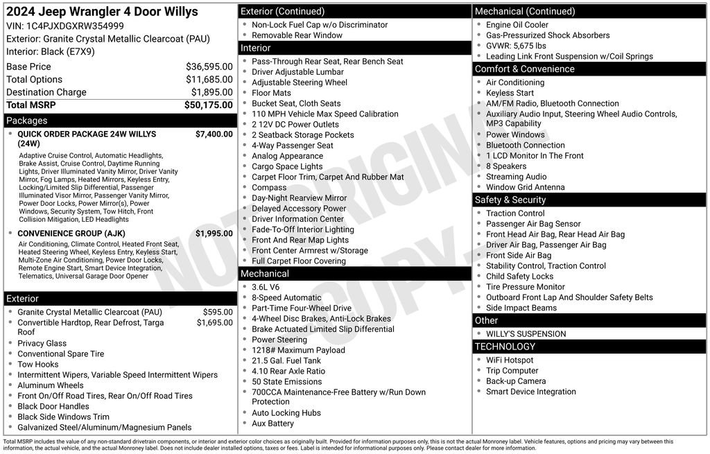 Used 2024 Jeep Wrangler Unlimited Sport AWD/4WD image 3