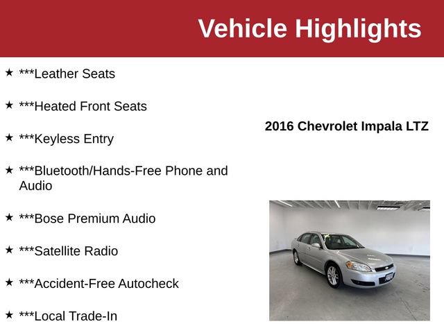 Used 2016 Chevrolet Impala LTZ FWD image 10