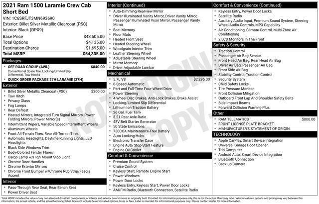 Used 2021 RAM 1500 Laramie w/ Off Road Group image 50