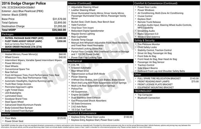 Used 2016 Dodge Charger Police w/ Patrol Package Base Prep RWD image 15