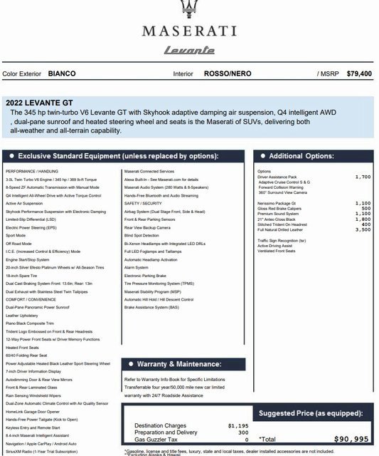 Certified 2022 Maserati Levante GT image 2