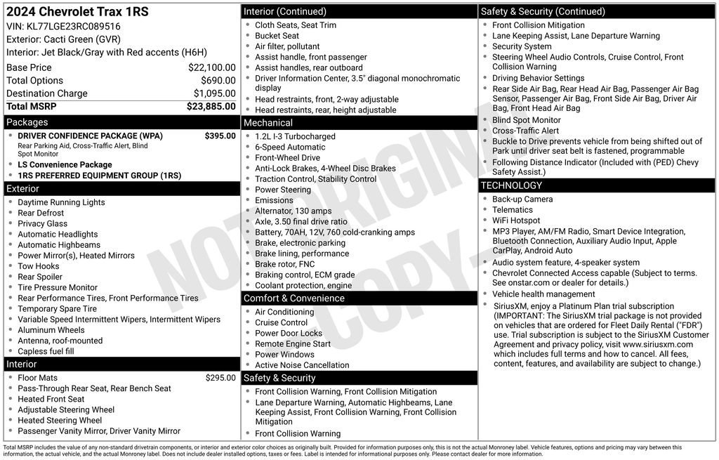 Certified 2024 Chevrolet Trax RS w/ Driver Confidence Package FWD image 10