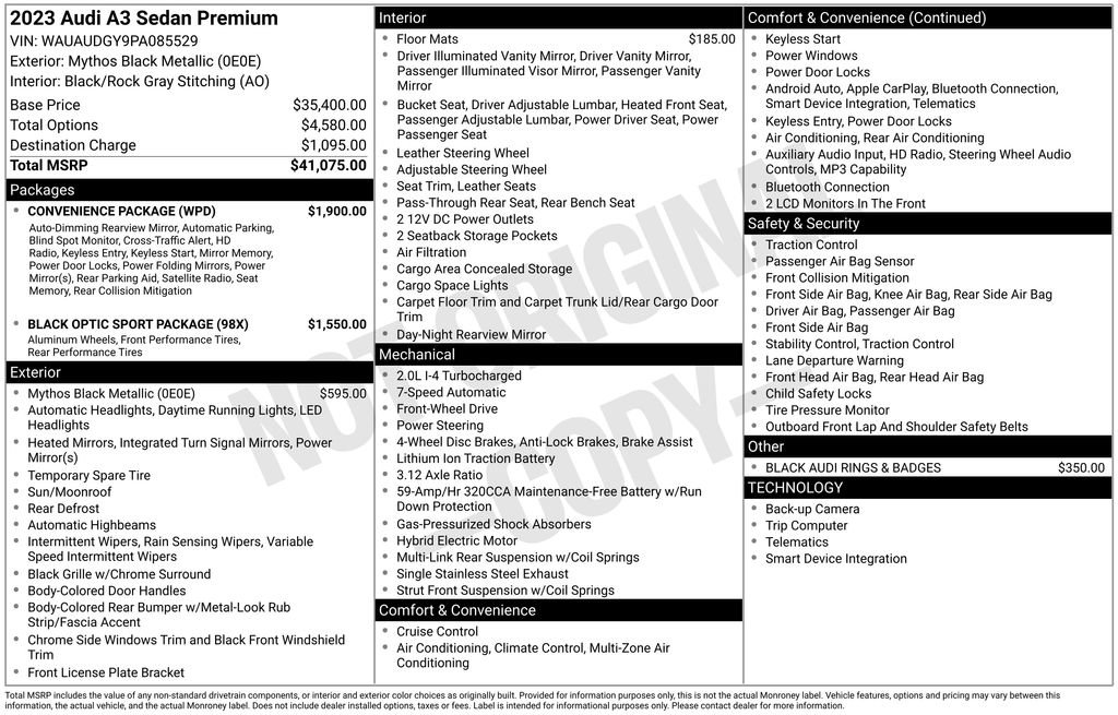 Certified 2023 Audi A3 2.0T Premium w/ Convenience Package FWD image 20
