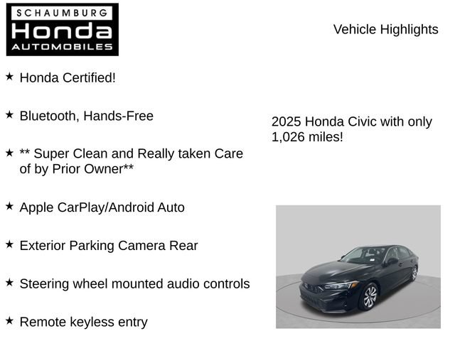 Certified 2025 Honda Civic LX image 14