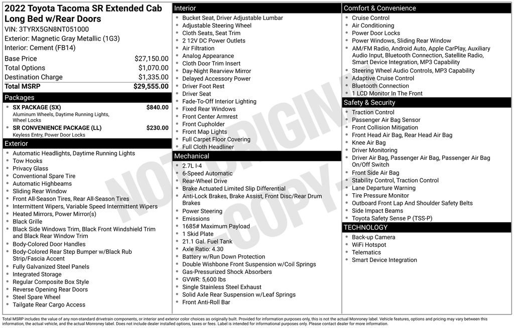 Used 2022 Toyota Tacoma SR w/ SX Package RWD image 28