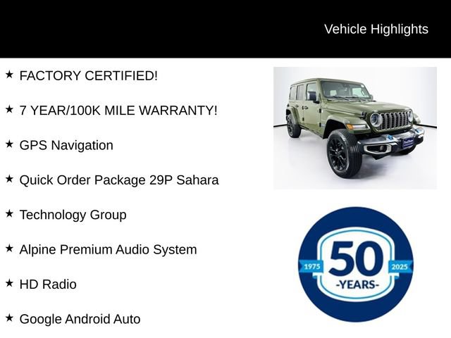 Used 2024 Jeep Wrangler Unlimited Sahara w/ Technology Group AWD/4WD image 8