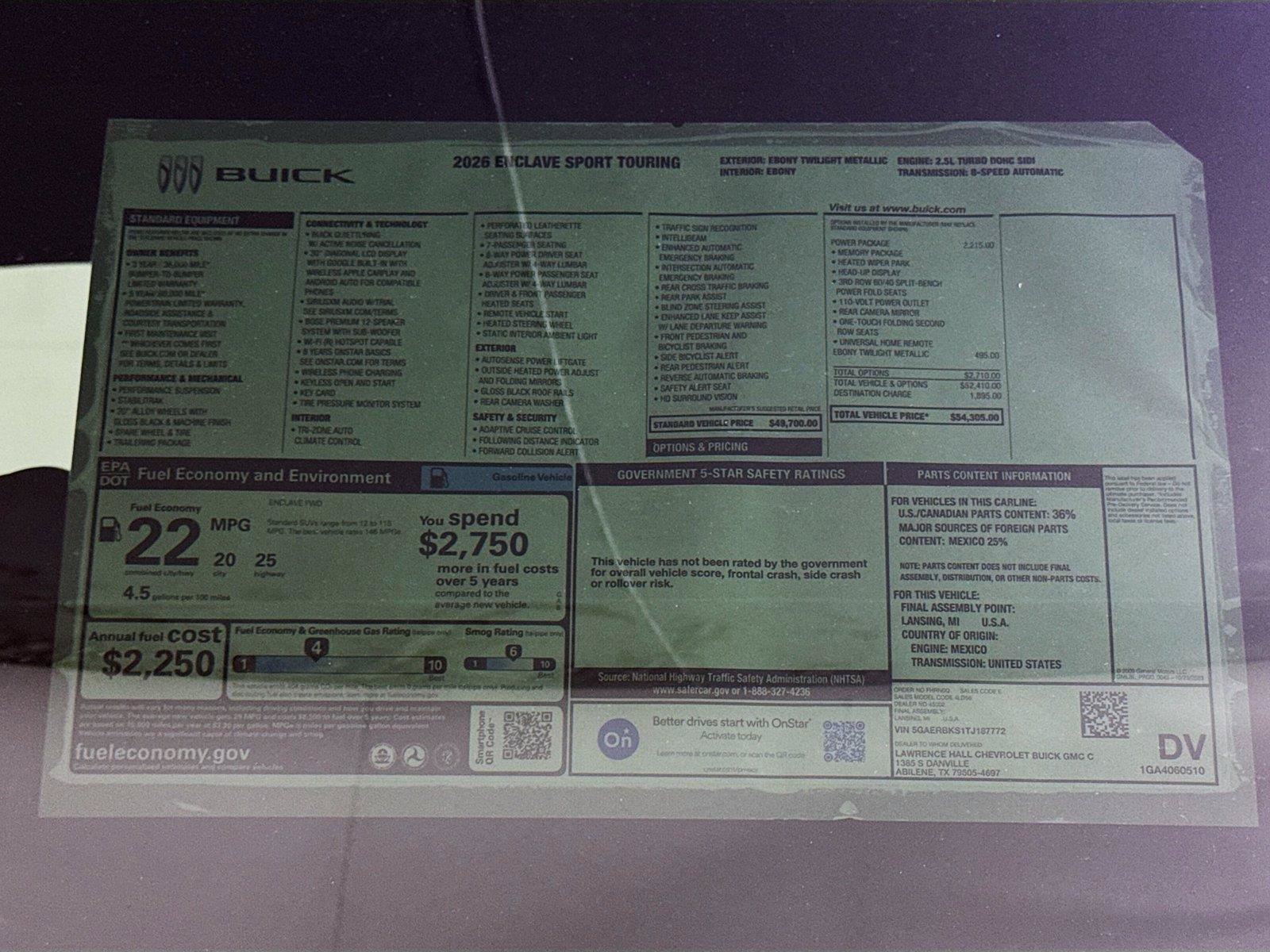 New 2026 Buick Enclave Sport Touring w/ Power Package FWD image 20