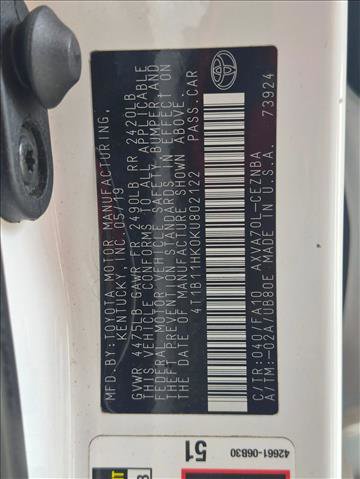 Used 2019 Toyota Camry LE FWD image 23