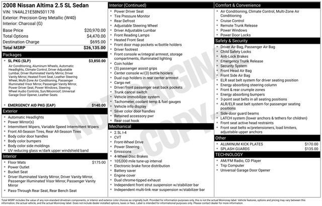 Used 2008 Nissan Altima 2.5 SL w/ SL Pkg image 14