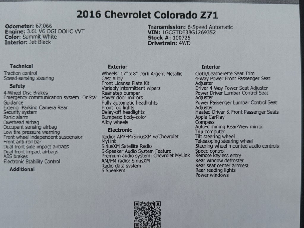 Used 2016 Chevrolet Colorado Z71 AWD/4WD image 49